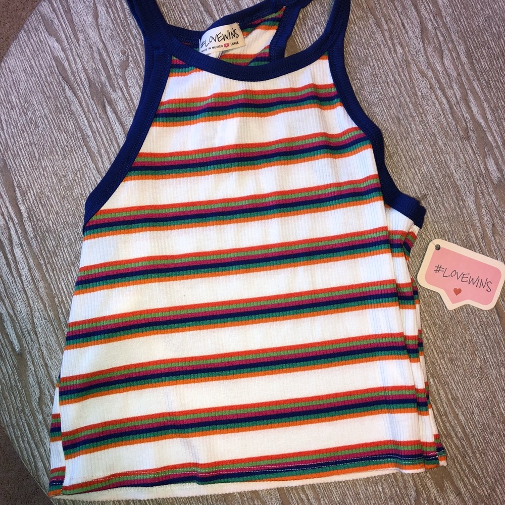 BRAND NEW!!!!! Striped white crop top